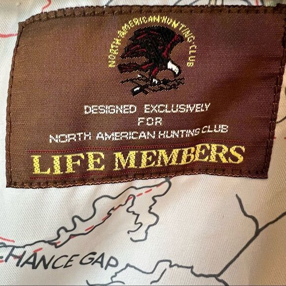 North American Hunting Club Life Members Brown Leather Bomber Jacket - Picture 6 of 13